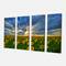 Designart - Beauty Sunset over Sunflowers - Landscape Canvas Art Print